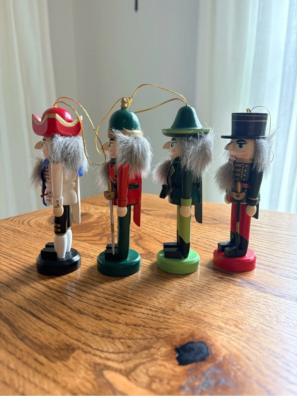 VTG Timeless Treasures Wooden Nutcracker Christmas Ornaments- set of 4